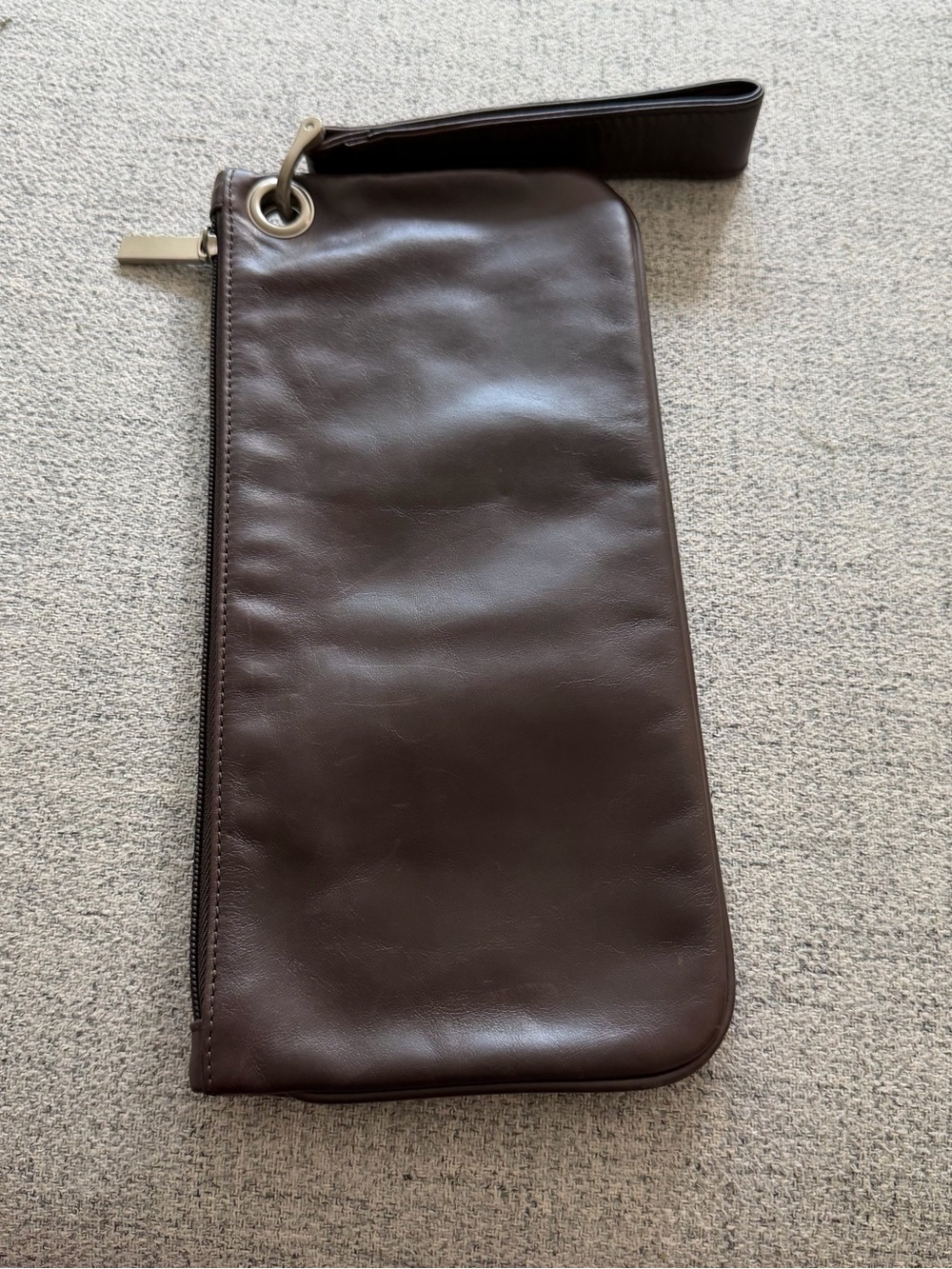 HOBO Dark Brown Leather Wristlet Pouch - Picture 2 of 6